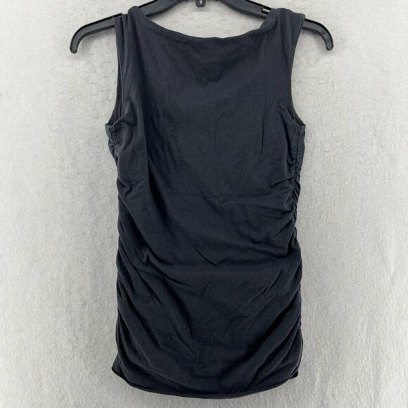 Mom's The Word Maternity Tank Top Womens Sz M Gray Ruched Square Neck Sleeveless - Picture 2 of 12